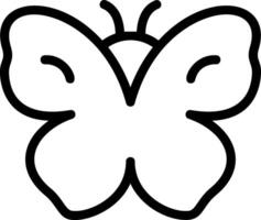 icono de línea de mariposa vector