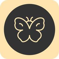 Butterfly Linear Round Icon vector