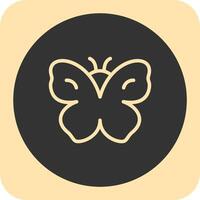 Butterfly Linear Round Icon vector