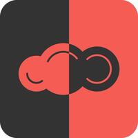 nube rojo inverso icono vector