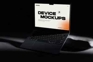 laptop scherm mockup Aan steen psd