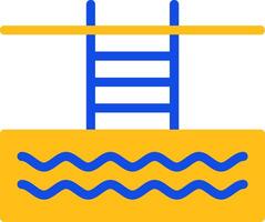 Swimming Pool Flat Two color Icon vector