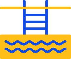 Swimming Pool Flat Two color Icon vector