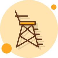 Lifeguard Chair Filled Shadow Cirlce Icon vector
