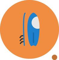 Surfboard Flat Shadow Icon vector