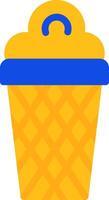 Ice Cream Cone Flat Two color Icon vector