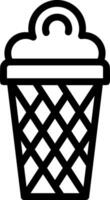 Ice Cream Cone Line Icon vector