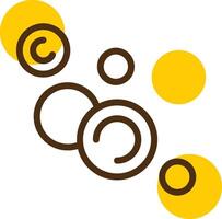 Bubbles Yellow Lieanr Circle Icon vector