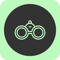 Binoculars Linear Round Icon vector