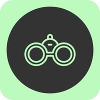 Binoculars Linear Round Icon vector