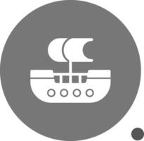 Pirate Ship Glyph Shadow Icon vector