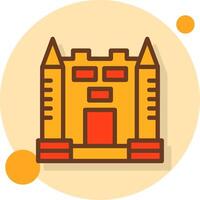 Castle Filled Shadow Cirlce Icon vector