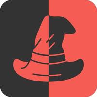 Wizard Hat Red Inverse Icon vector