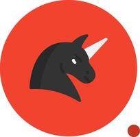 Unicorn Flat Shadow Icon vector