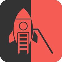 Spaceship Red Inverse Icon vector