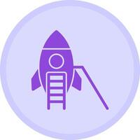 Spaceship Multicolor Circle Icon vector