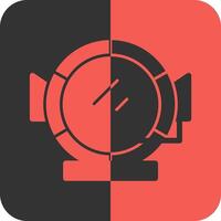 Astronaut Helmet Red Inverse Icon vector