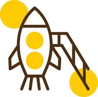 Rocket Yellow Lieanr Circle Icon vector