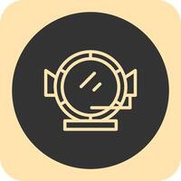 Astronaut Helmet Linear Round Icon vector