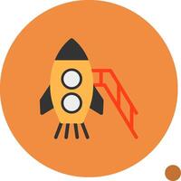 Rocket Flat Shadow Icon vector