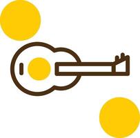 Guitar Yellow Lieanr Circle Icon vector