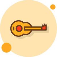 Guitar Filled Shadow Cirlce Icon vector