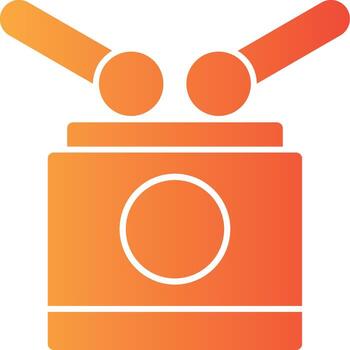 tambor sólido multi degradado icono vector