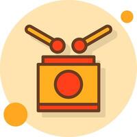 Drum Filled Shadow Cirlce Icon vector