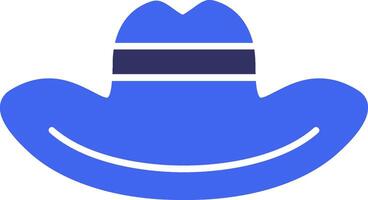 vaquero sombrero sólido dos color icono vector