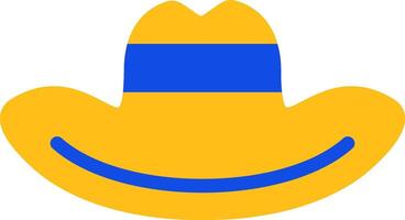 Cowboy Hat Flat Two color Icon vector