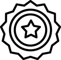 Sheriff Badge Line Icon vector