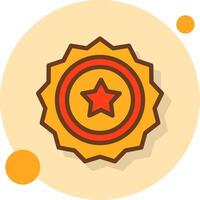 Sheriff Badge Filled Shadow Cirlce Icon vector