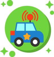 Police Car Tailed Color Icon vector