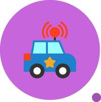 Police Car Flat Shadow Icon vector