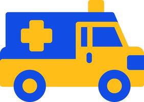 Ambulance Flat Two color Icon vector
