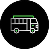 autobús doble degradado circulo icono vector
