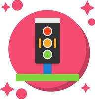 Traffic Light Tailed Color Icon vector