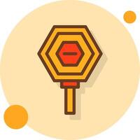 Stop Sign Filled Shadow Cirlce Icon vector