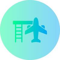 Airplane Gradient Circle Icon vector