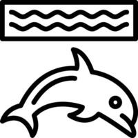 icono de línea de delfines vector