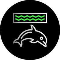 delfín doble degradado circulo icono vector