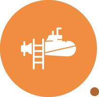 Submarine Glyph Shadow Icon vector