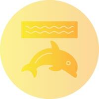 Dolphin Gradient Circle Icon vector