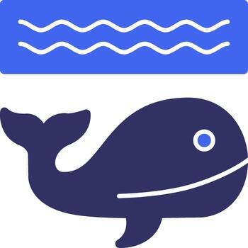 Whale Solid Two Color Icon vector