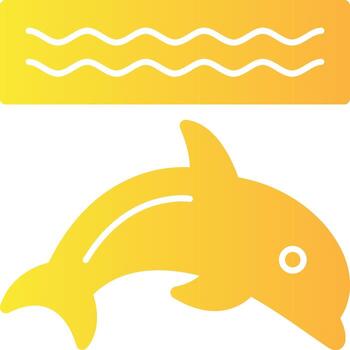 delfín sólido multi degradado icono vector