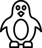 icono de línea de pingüino vector