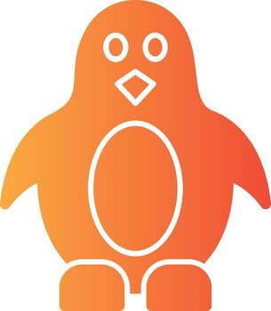 pingüino sólido multi degradado icono vector