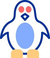 pingüino color lleno icono vector