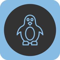 Penguin Linear Round Icon vector