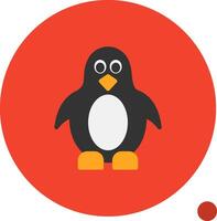 Penguin Flat Shadow Icon vector